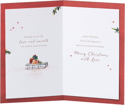 Snowy Door Design Grandma & Grandad Christmas Card