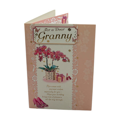 Dear Granny Gift and Shoes Design Birthday Card