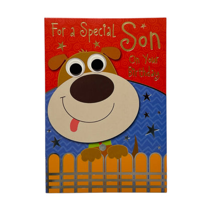 For Special Son Juvenile Dog Design Birthday Card