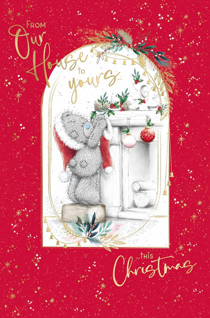 Bear Hanging Up Stocking From Our House to Yours Christmas Card