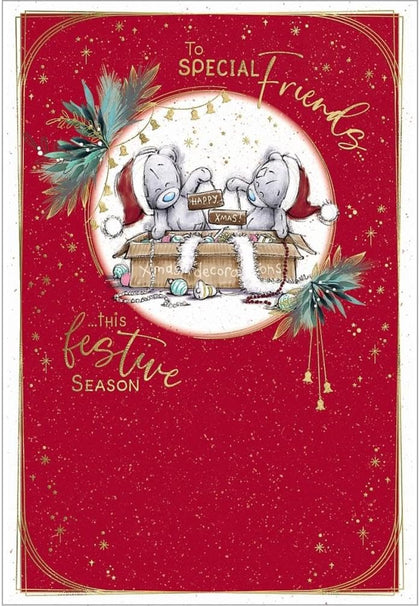 Bears With Box Of Decorations Special Friends Christmas Card