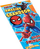 Marvel Spider-Man Grandson Birthday Card with Badge