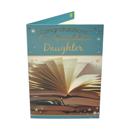 Congratulations Daughter on Graduation Books Design Greeting Card