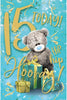 Bear And Gold Ribboned Gift Hip Hip Hooray 15th Birthday Card