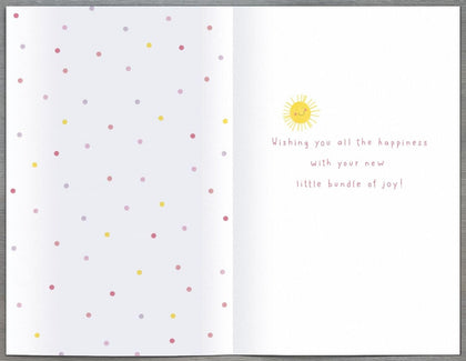 Sunshine and Rainbow Grow Baby Girl Birth Congratulations Card