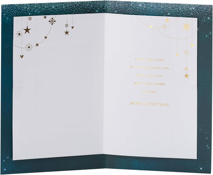 Gold Lettering Design For the Special Man in My Life Christmas Card