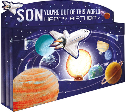 Spectacular 3D Space Out Of This World Son Birthday Card 