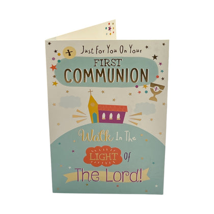 Walk In The Light Of Lord First Communion Religious Card