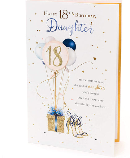 Gibson Happy 18th Birthday Daughter Stunning Birthday Card