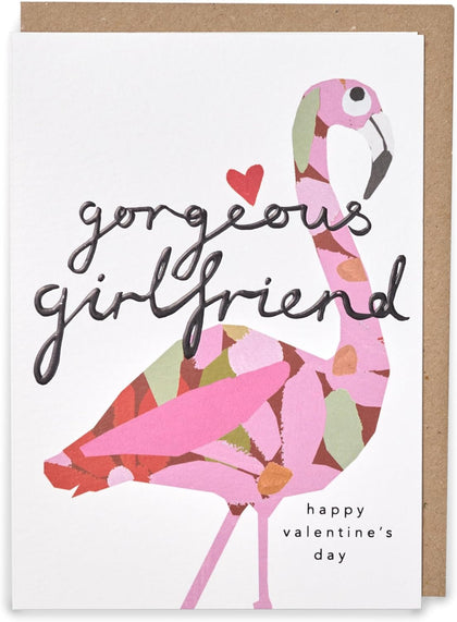 Kindred Flamingo Design Gorgeous Girlfriend Valentine's Day Blank Card