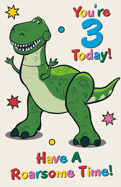 Disney Toy Story Rex Design 3rd Kids Birthday Card