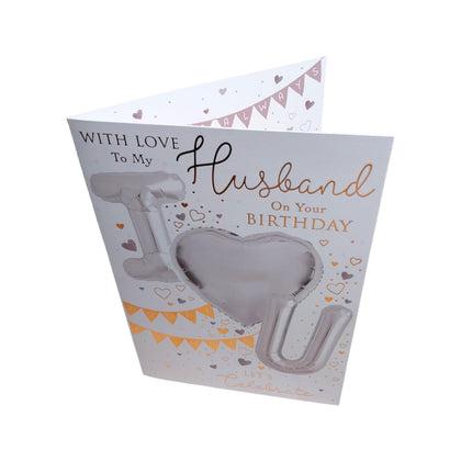 With Love to my Husband on your Birthday Balloon Boutique Greeting Card