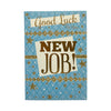 Good Luck On Your New Job Gold Stars Blue Greeting Card