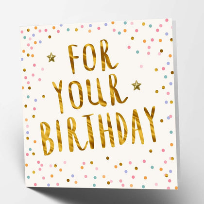 3D Gold Star Deisgn For Your Birthday Greeting Card