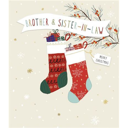 Stockings Design Brother & Sister-In-Law Christmas Card