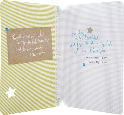 Contemporary Text Based Die Cut Design Husband Birthday Card