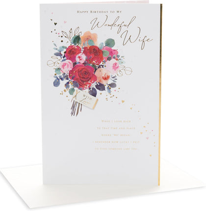 Bunch of Flowers Wonderful Wife Birthday Card