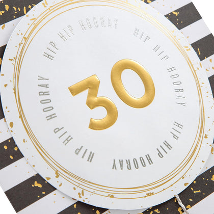 Stylish Striped Pattern Design 30th Birthday Card