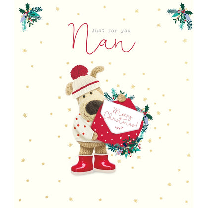 Boofle with an Open Envelope Nan Christmas Card