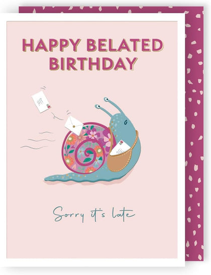 Snail Mail Fun! Contemporary Belated Birthday Card