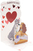 Stunning Pop-Up Design Disney Lady & The Tramp Anniversary Card