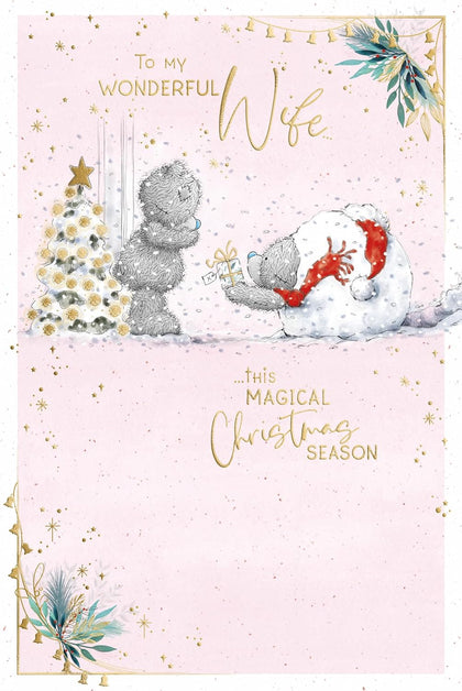 Bear In Snowball Wife Christmas Card