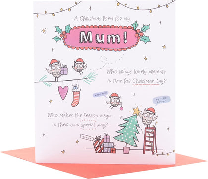 Doodle Poem Design Mum Christmas Card