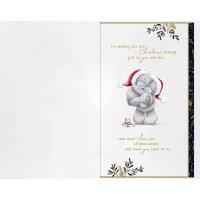 Bear with Presents At Gate Lovely Fiancée Handmade Christmas Card 