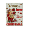 For Grandma Teddy With Flowers Foil Finished Design Christmas Card