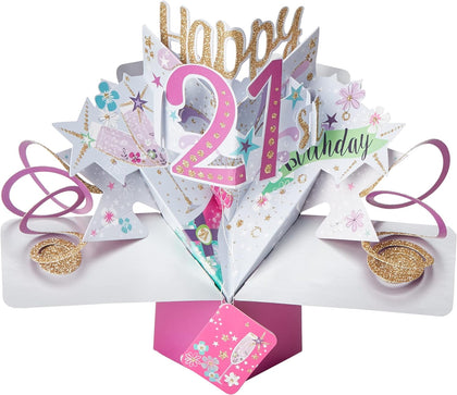 Happy 21st Birthday 3D Pop-Up Greeting Card