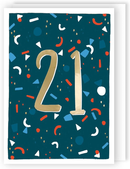 Shine, Celebrate, Fun! Contemporary 21st Birthday Card