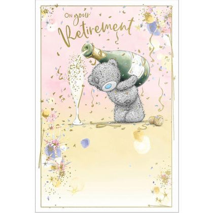 Bear With Champagne Retirement Card