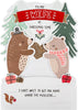 Cute Pop Up Bears and Mistletoe Design Wife Christmas Card