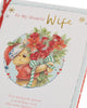 Disney Winnie the Pooh Bouquet Design Wife Christmas Card