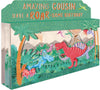 Spectacular 3D Roar-Some Dinosaur Scene Cousin Birthday Card