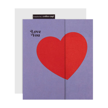 Big Red Heart Design Love You Open Card