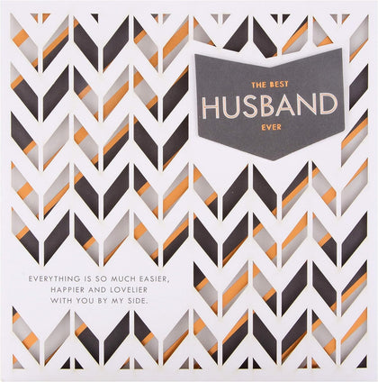 Geometric Laser-Cut Design Husband Birthday Card