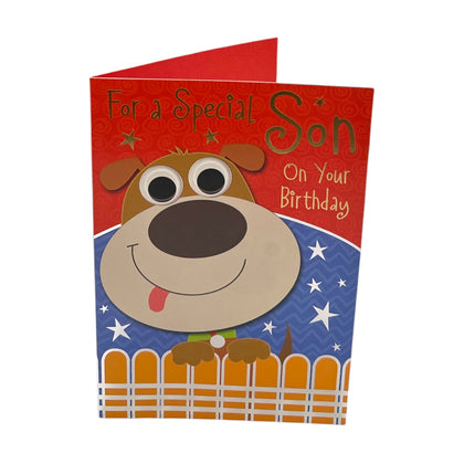 For Special Son Juvenile Dog Design Birthday Card