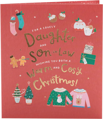 Sweet Cosy Design Daughter & Son-in-Law Christmas Card