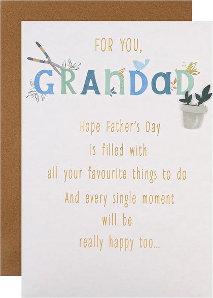 Traditional Poetic Verse, Gardening, Flowers, Grandad Father's Day Card