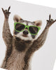 Rock n Roll Raccoon Funny Animal Blank Greeting Card