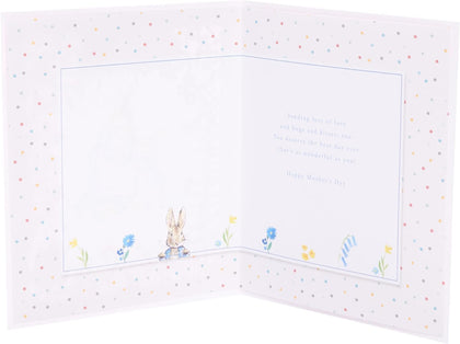 Cute Peter Rabbit With Floral Cut Out Design Mother's Day Card