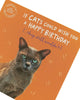 Bright Cat Design Battersea Blank Birthday Card