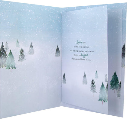 Classic Winter Scene with Tree Design Boxed Christmas Card for Boyfriend