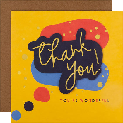 Contemporary Multicoloured Speech Bubble Design Blank Thank You Card