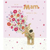 Boofle Holding a Bouquet Mam Mother's Day Card