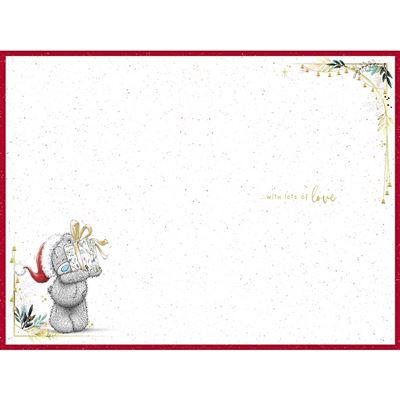 Bear Holding Up Gift Daughter Christmas Card