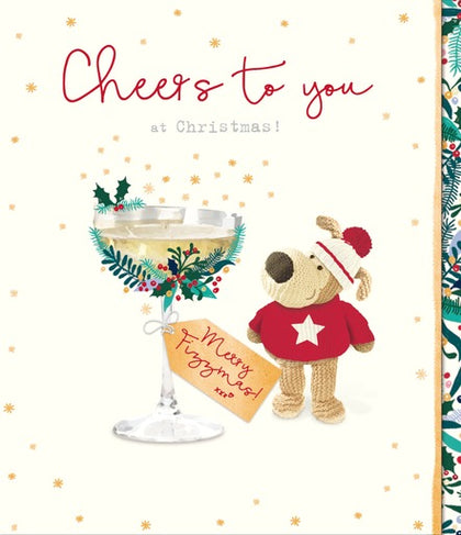 Boofle with Cocktail Glass Christmas Card