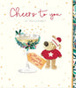 Boofle with Cocktail Glass Christmas Card