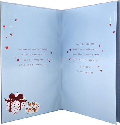 Classic Text Based Design with Heartfelt Verse for The Man in My Life Valentine's Day Card